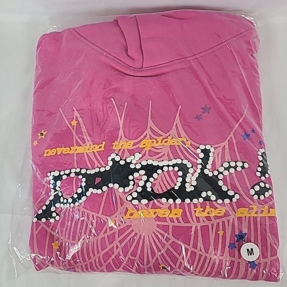 NEW Sp5der Worldwide × Young Thug Sp5der Pink Hoodie Size Medium - Picture 7 of 7
